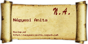 Négyesi Anita névjegykártya