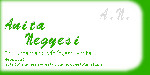 anita negyesi business card